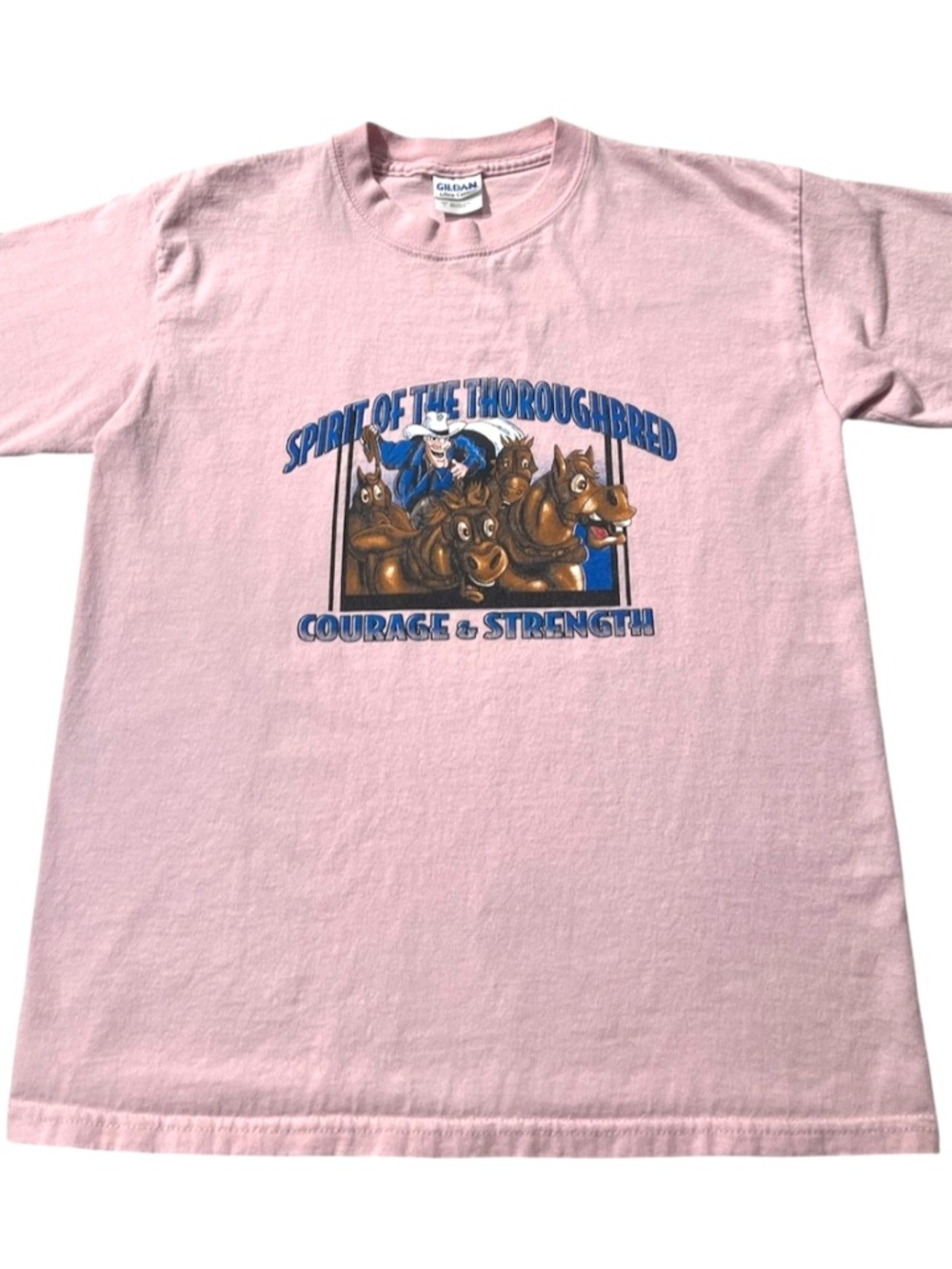 Gildan Spirit Of The Thoroughbred WPCA Dodge Pro Tour Horse Youth Pink T Shirt L